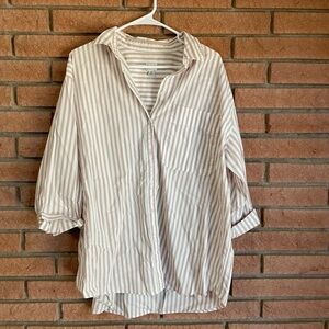 A New Day Beige and White Striped Top